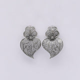 Coração de Viana I Silver Filigree Earrings 0.1 oz - 2.6"