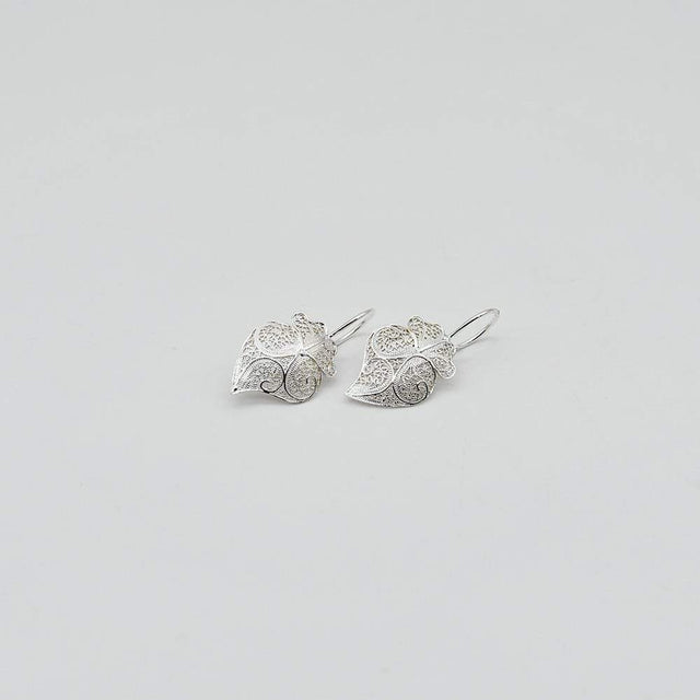 Coração de Viana I Silver Filigree Earrings 0.2 oz - 0.8''