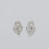 Coração de Viana I Silver Filigree Earrings 0.2 oz - 1.2''