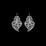 Coração de Viana I Silver Filigree Earrings 0.2 oz - 1.4''