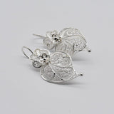 Coração de Viana I Silver Filigree Earrings 0.2 oz - 1,4"