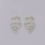Coração de Viana I Silver Filigree Earrings 0.8 oz - 2.6'