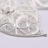 Coração de Viana I Silver Filigree Earrings 0.8 oz - 2.6'