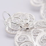 Coração de Viana I Silver Filigree Earrings 0.8 oz - 2.6'