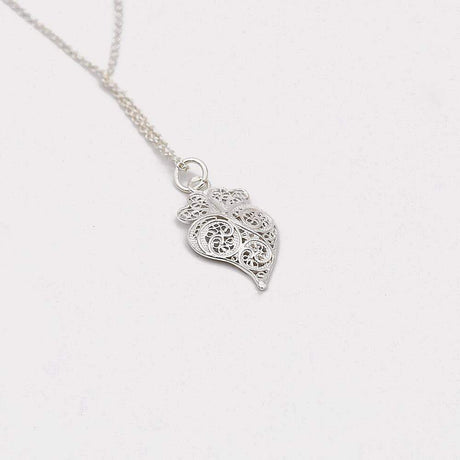 Coração de Viana I Silver Filigree Necklace 0.1 oz - 1.0''