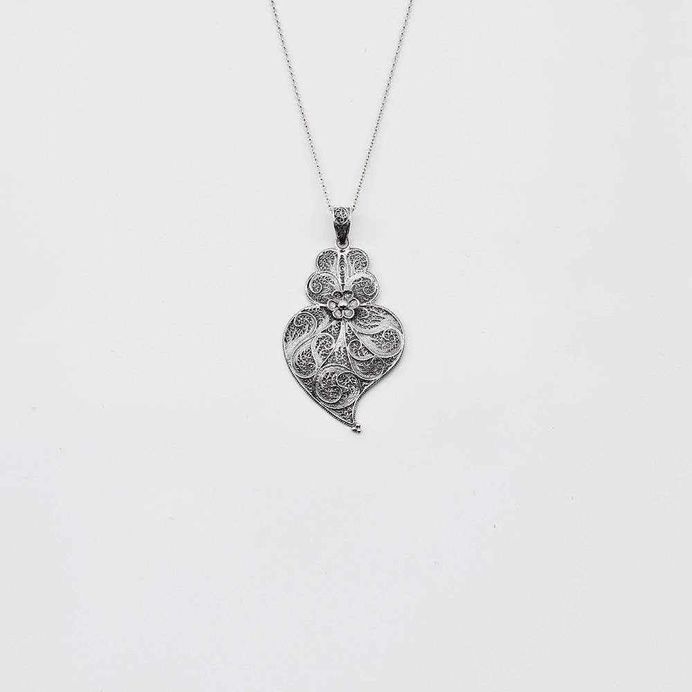 Coração de Viana I Silver Filigree Pendant 0.2 oz - 1.4''