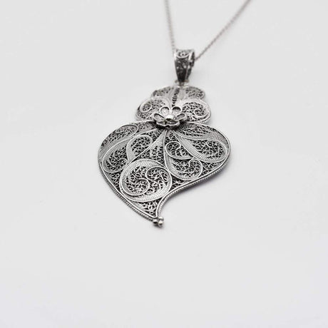 Coração de Viana I Silver Filigree Pendant 0.2 oz - 1.4''