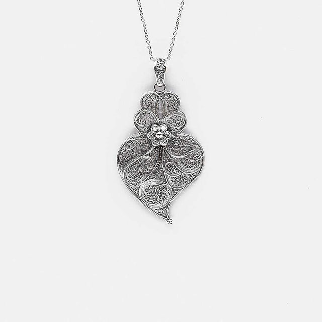 Corãçao de Viana I Silver Filigree Pendant 0.3 oz - 2.4"