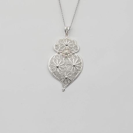 Coração de Viana I Silver Filigree Pendant 0.3 oz - 2.4''