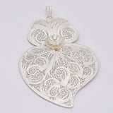 Coração de Viana I Silver Filigree Pendant - 4.3"