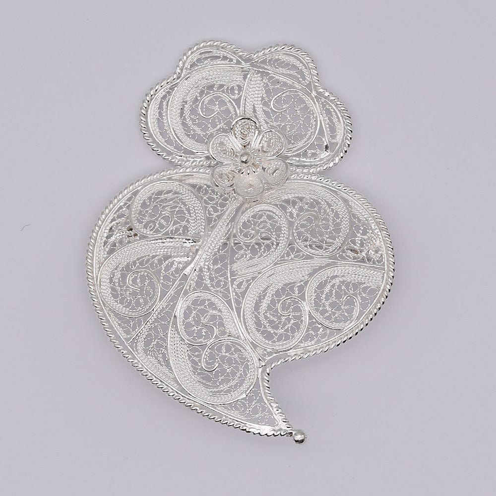 Coração de Viana I Silver Filigree Pin 0.4 oz - 2.4"