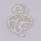 Coração de Viana I Silver Filigree Pin 0.4 oz - 2.4"
