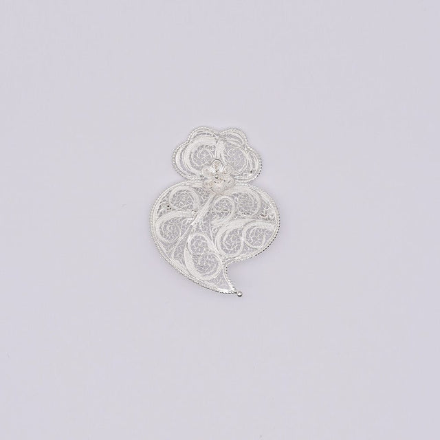 Coração de Viana I Silver Filigree Pin 0.4 oz - 2.4"