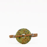 Cork Bracelet with Green Medallion