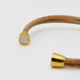 Cork bracelet with turquoise beads