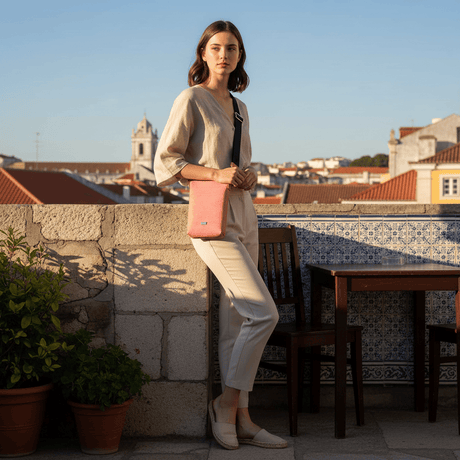 Cork Crossbody Pouch - Pink