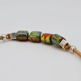 Cork Necklace with 4 Beads - Green