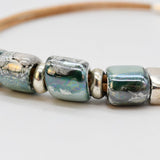 Cork Necklace with 4 Beads - Grey