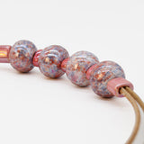 Cork Necklace with 4 Beads - Pink