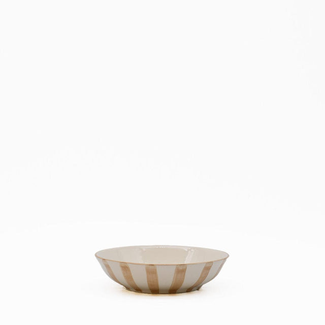 Costa Nova Mar I Striped Ceramic Bowl 5.1'' - Mocha
