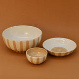 Costa Nova Mar I Striped Ceramic Bowl 5.1'' - Mocha