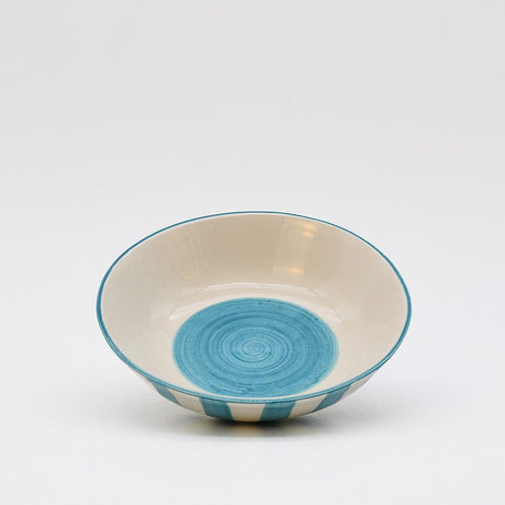 Costa Nova Mar I Striped Ceramic Bowl 5.1'' - Turquoise