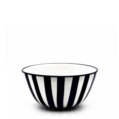 Costa Nova Mar I Striped Ceramic Bowl - Black 13cm