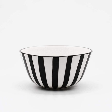 Costa Nova Mar I Striped Ceramic Bowl - Black 16cm