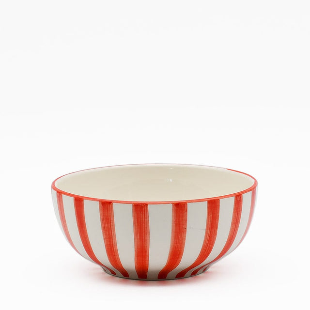 Costa Nova Mar I Striped Ceramic Cereal Bowl 6.3'' - Red