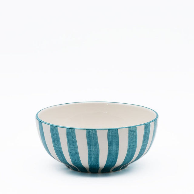 Costa Nova Mar I Striped Ceramic Cereal Bowl 6.3'' - Turquoise