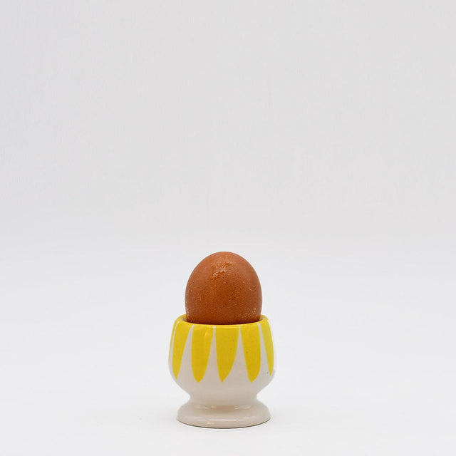 Costa Nova Mar I Striped Ceramic Egg Cup - Yellow