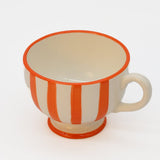 Costa Nova Mar I Striped Ceramic Footed Mug - Orange