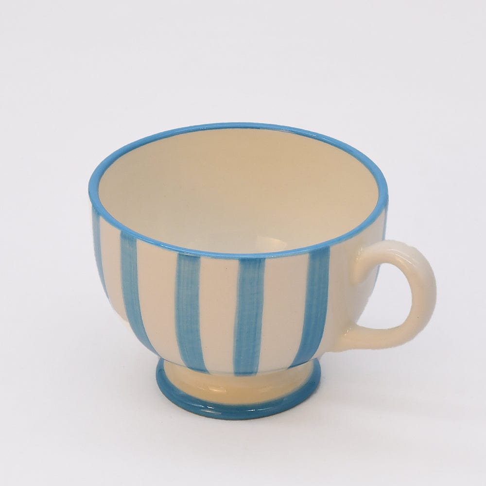 Costa Nova Mar I Striped Ceramic Footed Mug - Turquoise