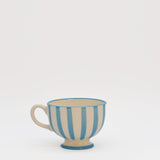Costa Nova Mar I Striped Ceramic Footed Mug - Turquoise