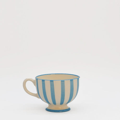 Costa Nova Mar I Striped Ceramic Footed Mug - Turquoise
