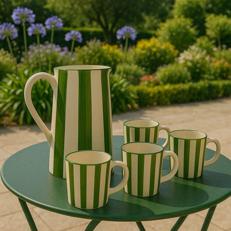 Costa Nova Mar I Striped Ceramic Mug - Green