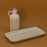 Costa Nova Mar I Striped Ceramic Pitcher 7.1'' - Mocha