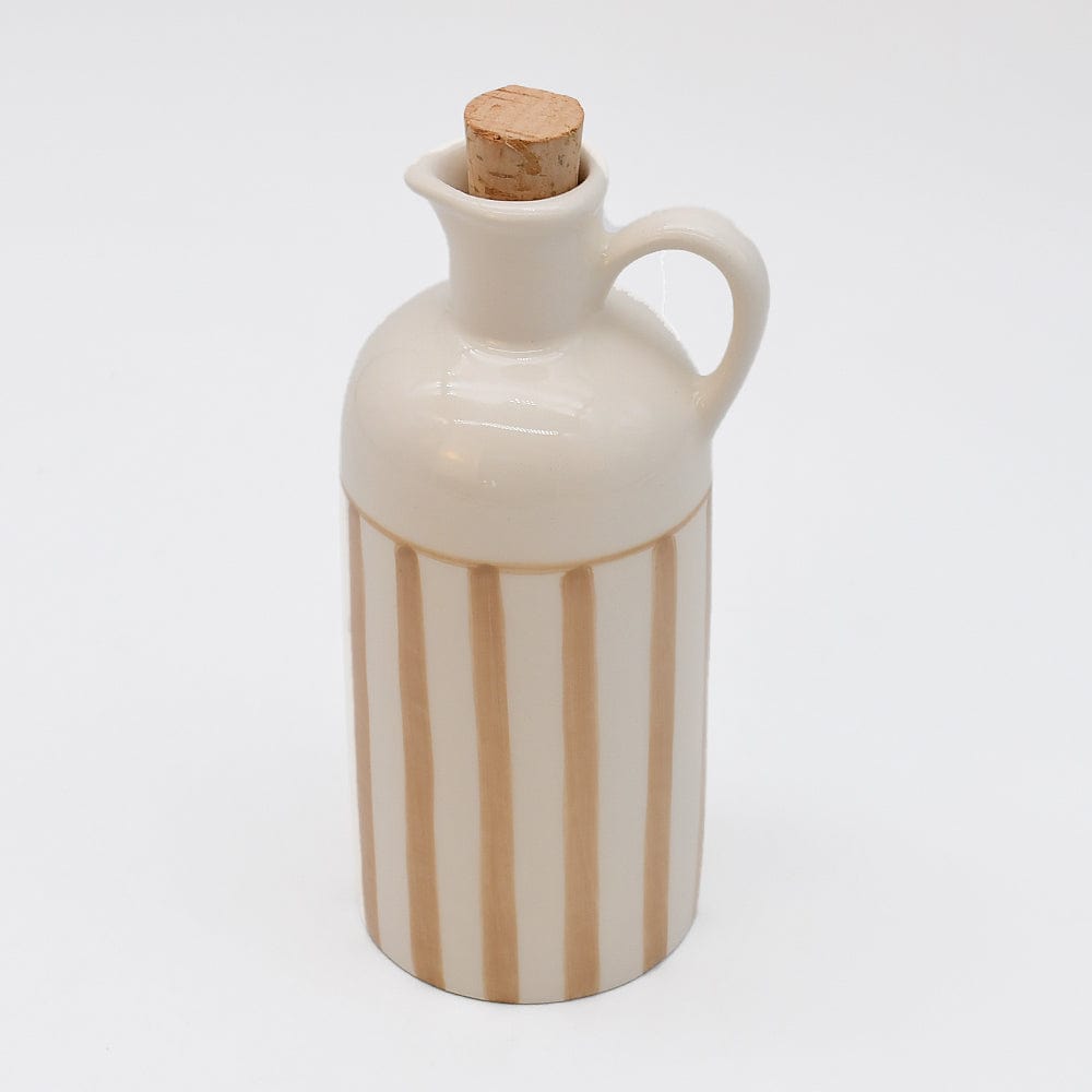 Costa Nova Mar I Striped Ceramic Pitcher 7.1'' - Mocha