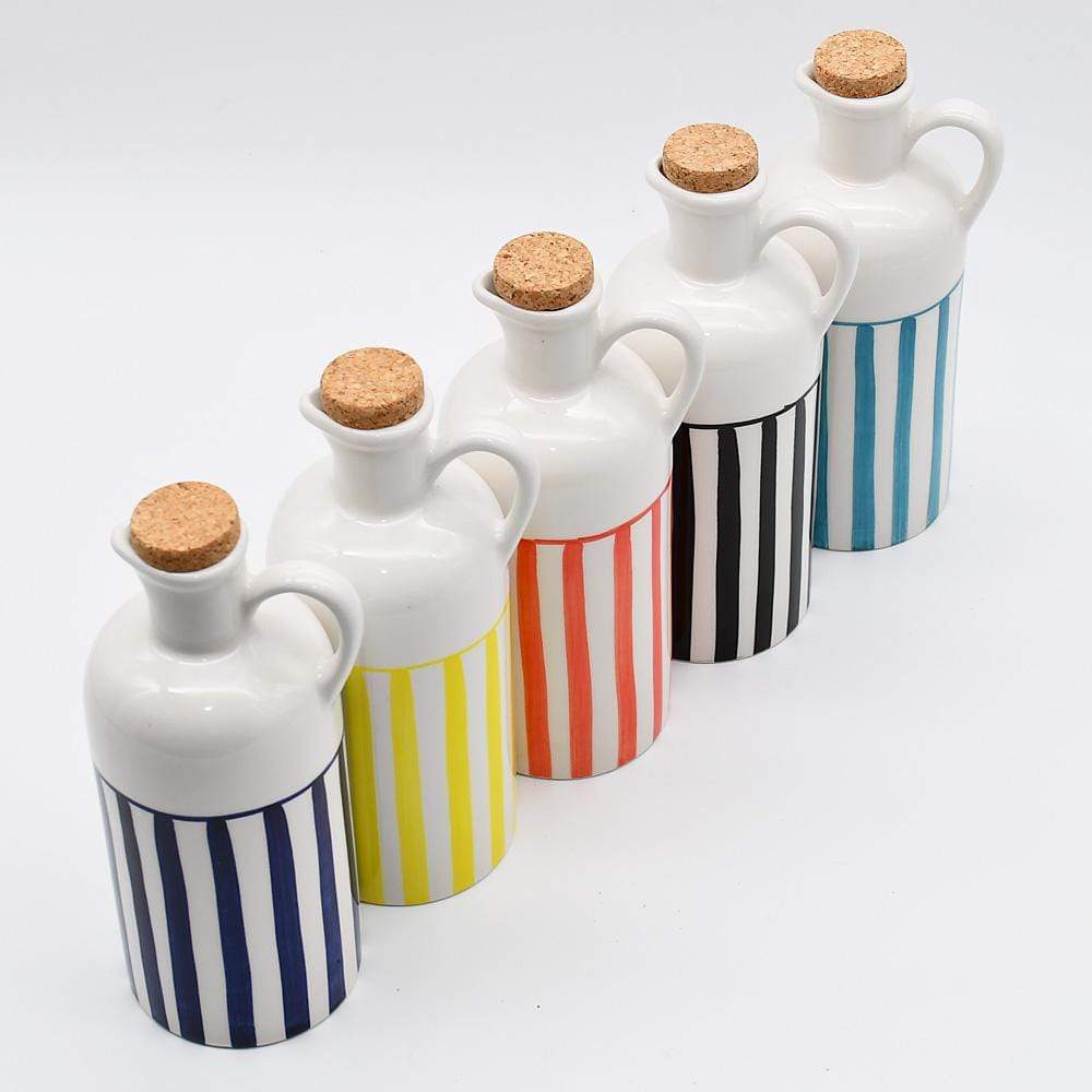 Costa Nova Mar I Striped Ceramic Pitcher 7.1'' - Red