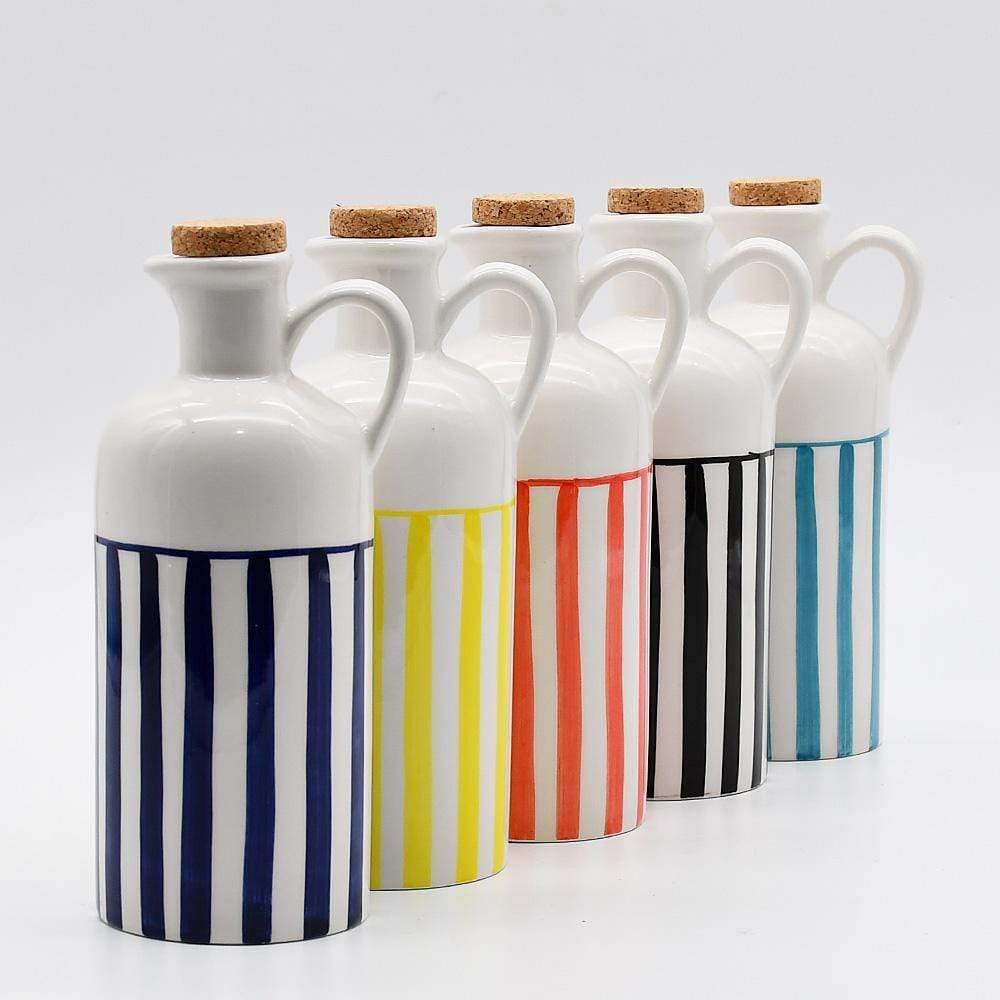 Costa Nova Mar I Striped Ceramic Pitcher 7.1'' - Red