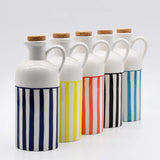Costa Nova Mar I Striped Ceramic Pitcher 7.1'' - Red
