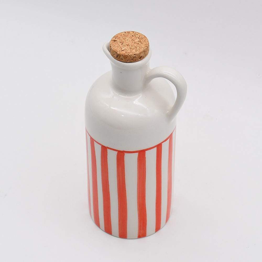 Costa Nova Mar I Striped Ceramic Pitcher 7.1'' - Red