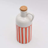 Costa Nova Mar I Striped Ceramic Pitcher 7.1'' - Red