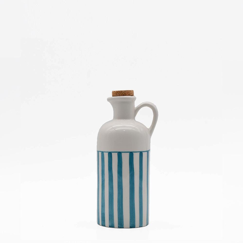Costa Nova Mar I Striped Ceramic Pitcher 7.1'' - Turquoise