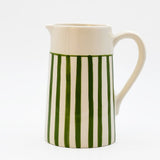Costa Nova Mar I Striped Ceramic Pitcher - Green