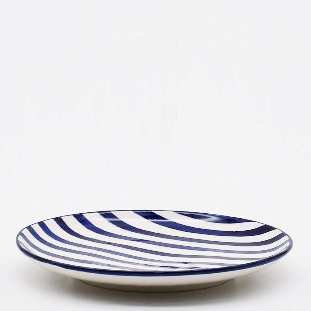 Costa Nova Mar I Striped Ceramic Plate 5.9'' - Blue