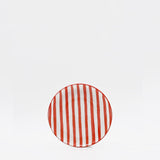 Costa Nova Mar I Striped Ceramic Plate 5.9'' - Red