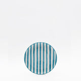Costa Nova Mar I Striped Ceramic Plate 5.9'' - Turquoise
