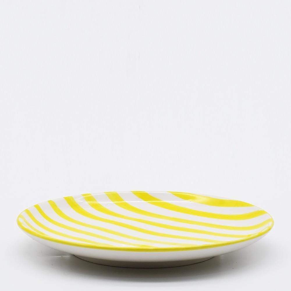 Costa Nova Mar I Striped Ceramic Plate 5.9'' - Yellow