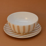 Costa Nova Mar I Striped Ceramic Plate 7.9'' - Mocha